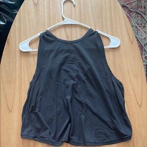 Lululemon Athletica open back Gray Crop Tank Top Relaxed Fit